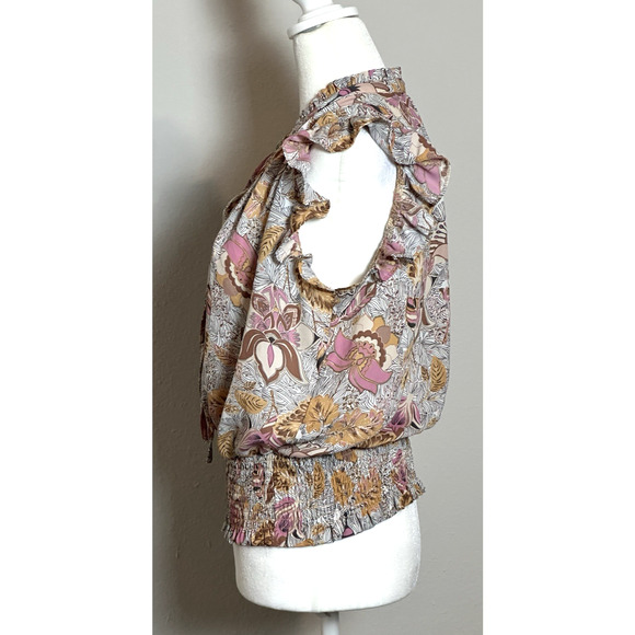 Rachel Zoe Floral Top Sleeveless Floral Size (M) Elastic Waist Band - Picture 15 of 16